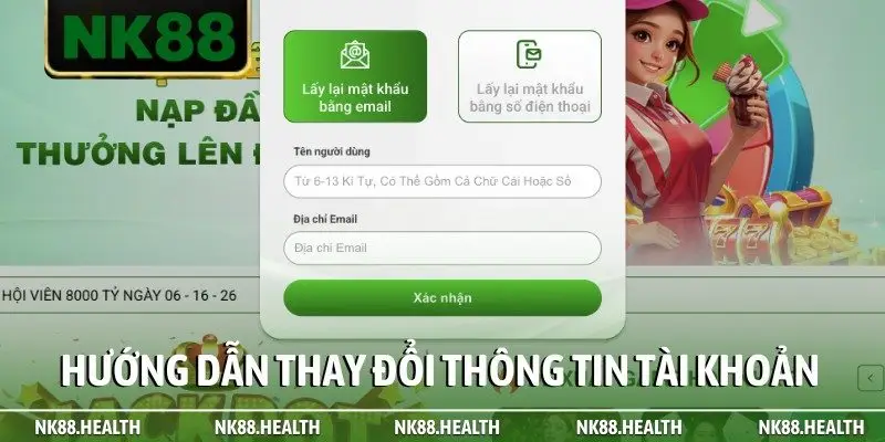 Hướng dẫn thay đổi thông tin tài khoản
