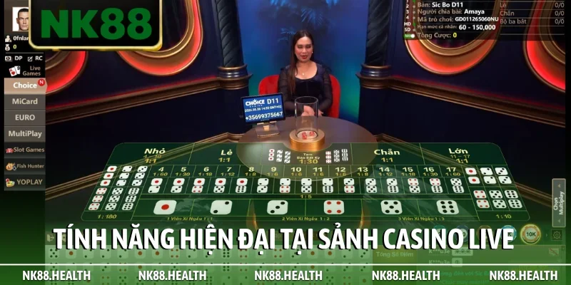 Tính năng hiện đại tại sảnh Casino Live